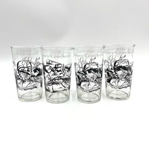 Davy Crockett Collectible Glass Tumblers Drinking Glasses Lot Of 4 Mid Century.